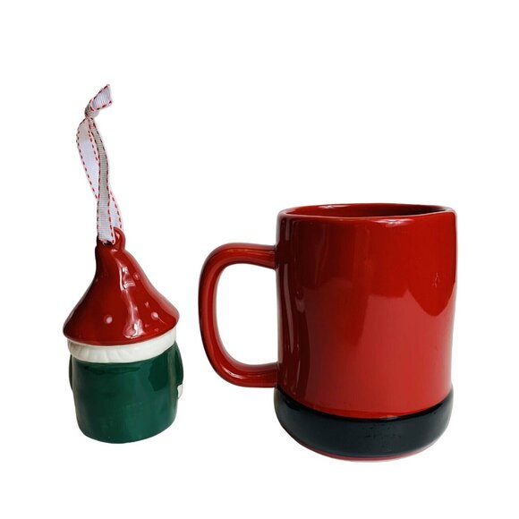 Rae Dunn Merry Christmas Gift Set Mug And Gnome HOHOHO Ornament Kitchen Decor - Picture 6 of 15